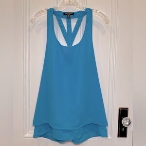 Streetwear Society Aqua Tank Top with Triple Strap Accent on Back
 - Size L